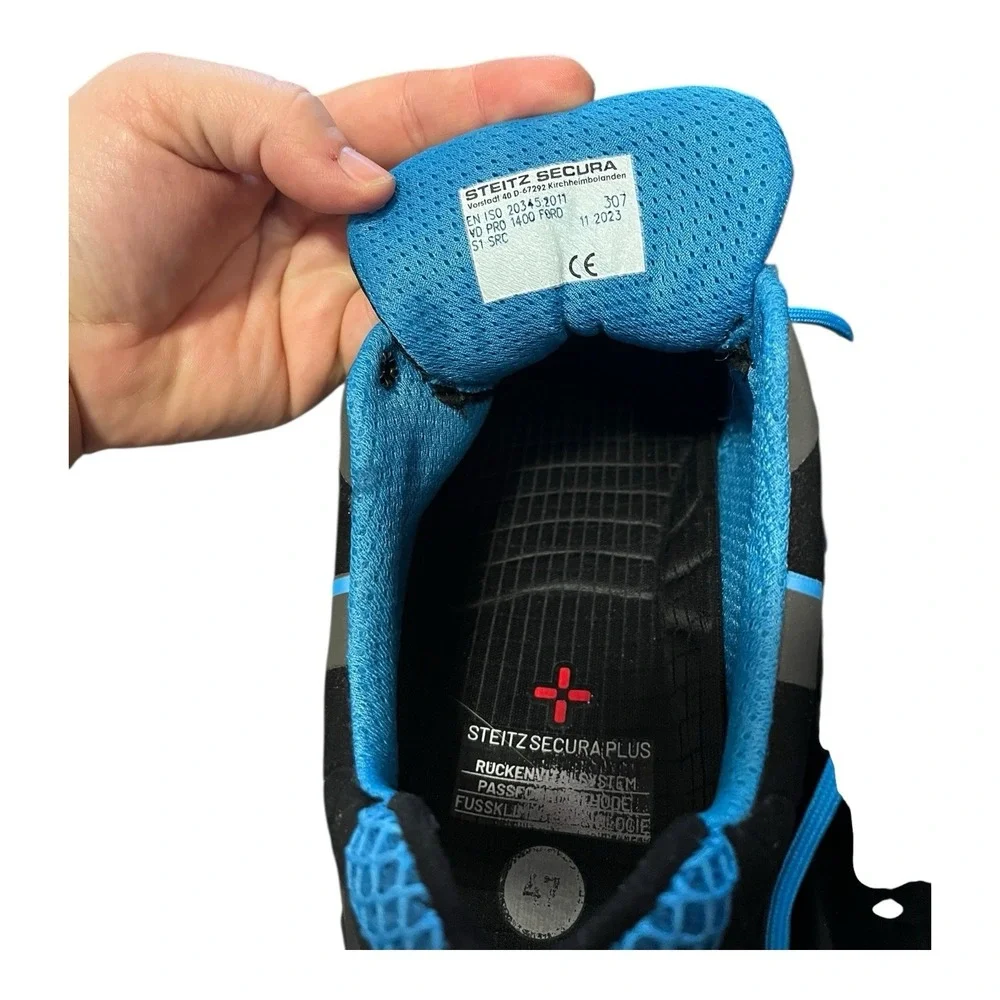 Size 47 Men's Steitz Secura VD PRO 1400 FORD Black/Blue Safety Shoes‎ Hard Toe
